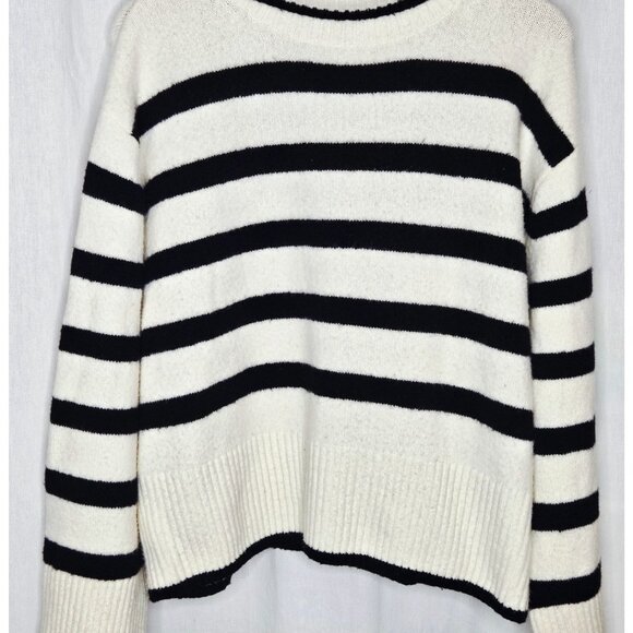 Stockholm Atelier & Other Stories Black & White Striped Knit Sweater LARGE - Picture 1 of 6
